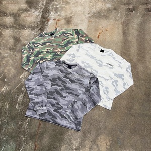 Custom logo Design <b>Waffle</b> Knit Long Sleeve Oversized Loose Long Sleeve t <b>Shirt</b> Camouflage Print Long Sleeve Sweatshirt - Product Image 2
