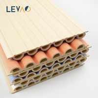 Nouveau Design Luxe Panneaux Muraux Intérieurs Décoratifs en Composite, Placage Bois Massif, Étanches, Rainurés, WPC, pour Plafond