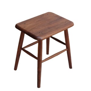 Tabouret carré en bois de cerisier massif, fait à la main, pour la maison, chaise de salle à manger, tabouret pour adultes et enfants - Product Image 5