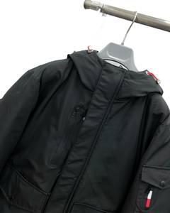 Veste tactique noire pour homme en vente chaude - Manteau à capuche chaud d'hiver multi-poches, vêtements d'extérieur décontractés et tendance coupe-vent - Product Image 5