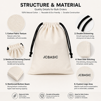 Sac à bijoux en toile de coton avec cordon de serrage, personnalisé avec logo, pour emballage, sac de shopping, sac anti-poussière, sac cadeau pour bijoux 2026