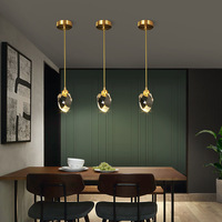 Lustre suspendu moderne en laiton personnalisé pour restaurant bar île éclairage simple lustre suspendu de cuisine pour escalier de maison