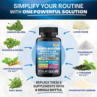 Complément de soutien au cortisol OEM 13-en-1 avec Ashwagandha, Magnésium, L-Théanine pour le soulagement du stress et l'aide au sommeil, 60 capsules végétaliennes