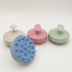 Cepillo de cuero cabelludo seco y húmedo de alta calidad masajeador de silicona de paja de trigo para el tratamiento de la caspa del cabello - Product Image 2