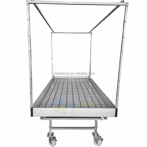 Table roulante hydroponique avec roue en treillis, équipement de culture roulant pour lit de semence et reflux à effet de serre avec banc roulant pour plateau d'inondation - Product Image 1