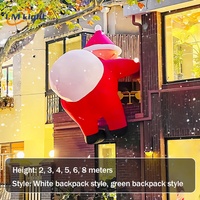 Muñeco Inflable Gigante de Santa Claus con Luz para Decoración Navideña en Exteriores y Publicidad, Ideal para Negocios y Hogar, de Fábrica LM