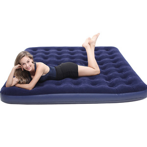 <b>Inflatable</b> Air <b>Mattress</b> 203x152x22cm Tufted Design Portable Outdoor Indoor Use Double Single Size Blue Color - Product Image 1