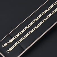 Collier chaîne cubaine Figaro en laiton plaqué or 14 carats JXX Jewelry, tendance unisexe, serti de griffes, plusieurs largeurs et longueurs