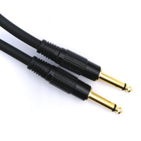 Câble audio double blindage haut de gamme pour guitare, avec prise jack mono dorée 1/4 pouce, vente en gros