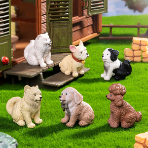 Set di Statuette in Resina in Miniatura di Golden Retriever e <span class=keywords><strong>Bulldog</strong></span> <span class=keywords><strong>Francese</strong></span> <span class=keywords><strong>per</strong></span> Decorazione Diorama - Product Image 3