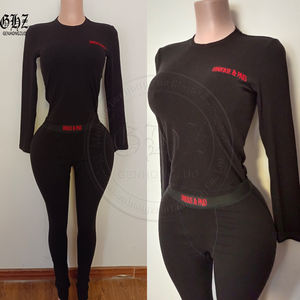 Set Primaverile 2026 per Ragazze Alte, Abbigliamento Y2k, Loungewear da Donna, Collo Alto, Maniche Lunghe, Pantaloni in Cotone a Coste, Completo Due Pezzi - Product Image 3