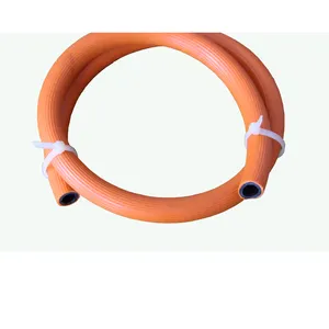 customized high pressure resistant LPG PVC rubber gas hose pipe natural fuel line orange flexible gas hose