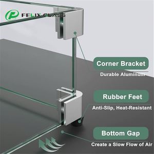 Pare-vent en verre trempé pour foyer carré 18 x 18 x 6 pouces, bouclier anti-flamme, pare-brise résistant au feu, ensemble pour usage industriel et décoration - Product Image 4