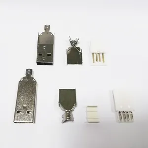 焊接USB a型公连接器，带DIY金属外壳