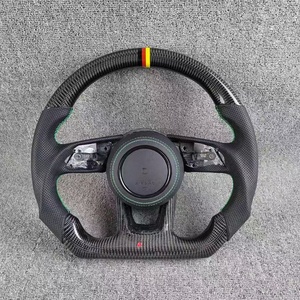 Volant RS personnalisé avec cuir pour <span class=keywords><strong>Audi</strong></span> RS3 8Y RS4 RS5 B9.5 RS6 C8 2021-<span class=keywords><strong>2024</strong></span> - Fibre de carbone - Product Image 2