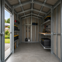 Abri en acier antirouille pour le rangement d'outils, entrepôt métallique préfabriqué, remise extérieure durable, montage rapide