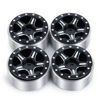 Nouvelles jantes métalliques Beadlock à 5 branches de 1,0 pouce pour voitures RC, pièces de mise à niveau adaptées aux ensembles de moyeux de roues de voitures RC Crawler 1/24