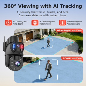 10MP Dual Lens Solar 4G PTZ Security Camera 36X Optical Zoom AOV 24 Hours <b>Recording</b> Red Blue Light Alarm Metal Ball Housing PIR - Product Image 6