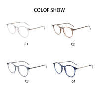 Monture de lunettes ronde rétro en acétate pour hommes et femmes, Vintage, surdimensionné, lunettes optiques, mode, lunettes transparentes