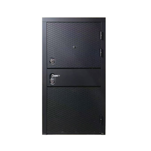 Porte d'entrée commerciale en acier noir à motif diamant Sofite, multi-points de verrouillage, insonorisée, antivol - Product Image 5
