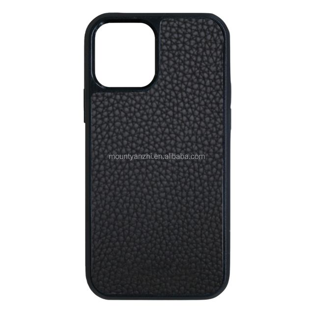 Shockproof Tpu Leather Mobile Phone Protective Case Multicolor Genuine Pebble Leather Cell Phone Case for iPhone Series