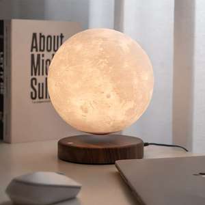 Lámpara de luna de levitación magnética moderna, Base cuadrada, luz flotante, Control táctil, luz de advertencia nocturna regulable, decoración del hogar - Product Image 1