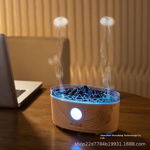 Nouveau humidificateur d'aromathérapie volcanique à double pulvérisation flamme veilleuse ornements sans fil télécommande produit en plastique domestique - Product Image 4