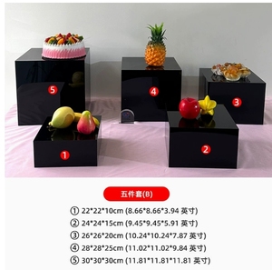 사용자 정의 크기 5 면 흰색 아크릴 뷔페 음식 디스플레이 라이저 - Product Image 2