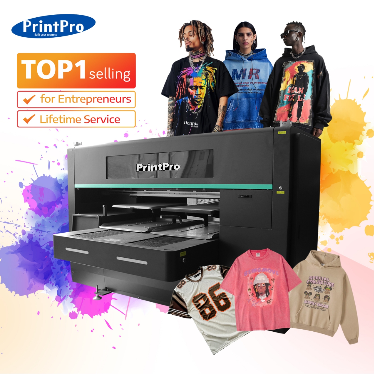 Printpro автоматический DTG принтер футболка печатная машина DTG Принтер DTG промышленный для любого цвета футболка