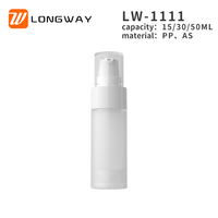 Bouteille de pulvérisateur de pompe sans air en plastique transparent sérigraphie emballage cosmétique de couleur personnalisée pour les soins de la peau en lotion (15-50ml