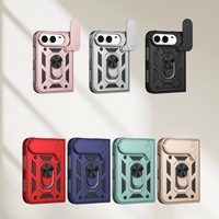 Étui pliable pour iPhone 18 avec protection d'objectif et support, coque de protection anti-chute raffinée