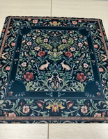Alas Mahjong Desain Botani Retro 31,5 Inci Permukaan Permainan Cetak Bunga dan Kelinci Klasik Alas Permainan Persegi Elegan Tahan Lama