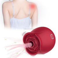 Rosen-Lutsch-Vibrator und Brustwarzenstimulator für Frauen, 10 Intensitätsstufen Saugnapf-Kitzelvibrator in Rosenform