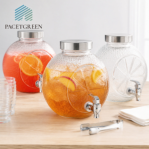 Dispensador de Bebidas de Vidrio con Relieve de Limón y Grifo - Gran Capacidad, Sin Plomo - Para Catering, Fiestas - Venta al Por Mayor Personalizada - Product Image 5