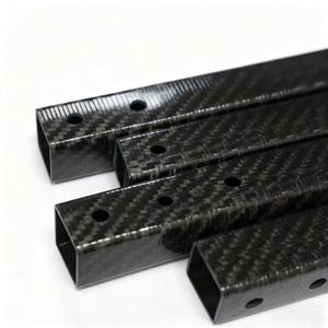 SHENYU Fieltro de Carbono 3K de Tejido Plano, 5mm de Grosor, Tubos Cuadrados/Heteromórficos con Orificios de Montaje, Ligero y de Alta Resistencia Industrial - Product Image 1