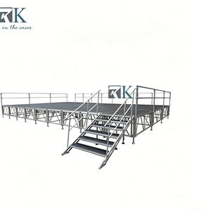เวทีอลูมิเนียมพับได้แบบพกพาสำหรับงานหนัก เหมาะสำหรับคอนเสิร์ต งานแต่งงาน และกิจกรรมกลางแจ้ง - Product Image 1