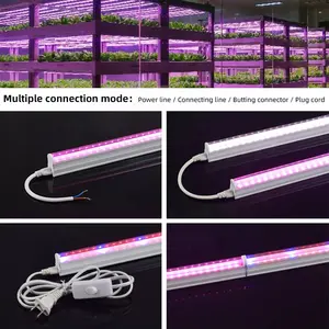 Iluminación de cultivo LED Full Spectrum Vertical Farm Hydroponics New T5 LED Grow Tube Light para plantas de interior