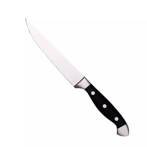 Parti di utensili da cucina coltello da intaglio da cucina con manico forgiato nero in acciaio inossidabile da 8 pollici