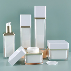 Mới thân thiện với môi trường hai lớp trắng Acrylic mỹ phẩm lọ và chai 30g 50G 30ml 50ml 100ml vuông kích thước với giá tốt - Product Image 3