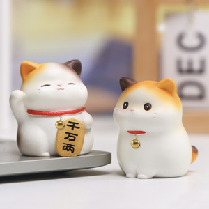 Cute Furry Cat Piggy Bank Figurine Adorable Kitty Cat Coin Bank Money Box Statue <strong>Lovely</strong> Money Saving Decor for Desk Shelf Gifts - Product Image 3