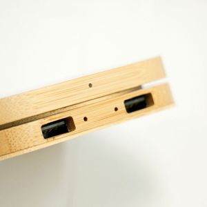 Chargeur sans fil en bois de bambou à charge rapide 10 W, chargeur portable double USB pour téléphones - Product Image 4
