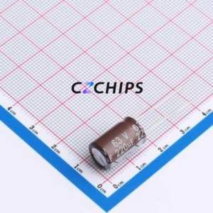 Condensateur électrolytique en aluminium à montage traversant DHG063M227H160S1AA, montage traversant, D10xL16mm 220uF 20% 63V 1.02A-100kHz - Product Image 1