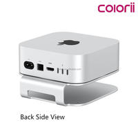 Stands Aluminium Horizontal Colorii MS60 untuk Mac Mini 2024 M4/ M4 Pro, Ruang untuk Menyentuh Tombol Power, Disipasi Panas