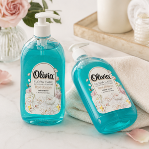 Rose Blossom pH-Balanced Moisturizing <b>Liquid</b> Hand Soap with Panthenol Glycerin and Natural Extracts 1 L Olivia Flora Care - Product Image 1