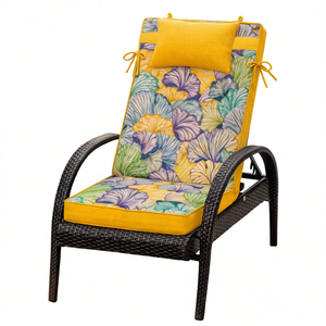 Coussins de chaise de jardin d'extérieur 120x55x8cm légèrement hydrofuges avec rembourrage en mousse et sangles de fixation, confortables pour une utilisation en extérieur - Product Image 1