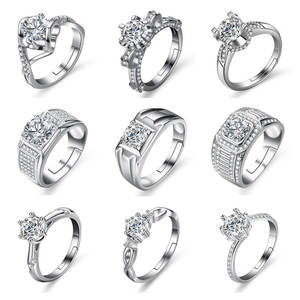 Fedi nuziali da sposa di lusso con vero diamante regalo donna uomo Fine S925 <span class=keywords><strong>argento</strong></span> Sterling <span class=keywords><strong>D</strong></span> Grade VVS 2 carati anello Moissanite con GRA - Product Image 5