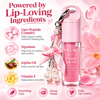 Huile à lèvres repulpante aux peptides, squalane et huile de jojoba, effet brillant, pour des lèvres plus volumineuses, hydratante et nourrissante, soin coréen pour les lèvres, marque privée