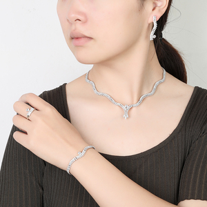 Dubai noiva aaa zircônia cúbica joias, de luxo colar moda saudita acessórios de casamento conjunto de jóias feminino bn8193 - Product Image 3