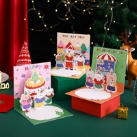 Nouvelle carte de vœux de Noël tridimensionnelle créative avec bénédictions et messages de vacances. Carte Père Noël avec enveloppe.