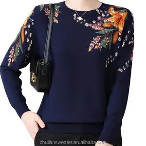 Pull imprimé personnalisé pour femmes printemps automne pull à la mode haut à manches longues col en O pull tricoté pull